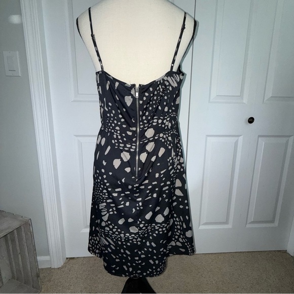 GAP Black and Cream Flowy pockets Midi Dress adjustable straps Zip light size 14 - Picture 5 of 8